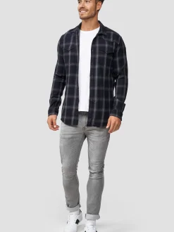 Indicode Herren Hemd Langarm - Altin in schwarz
