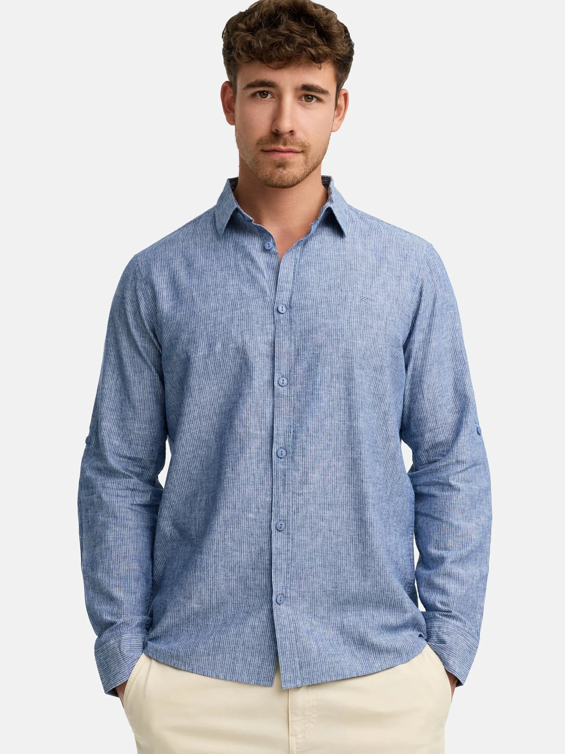 Indicode Herren Hemd Langarm - INTheon in blau marine