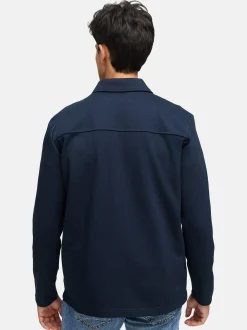 Indicode Herren Hemd Langarm - INNello Zip Shirt in blau