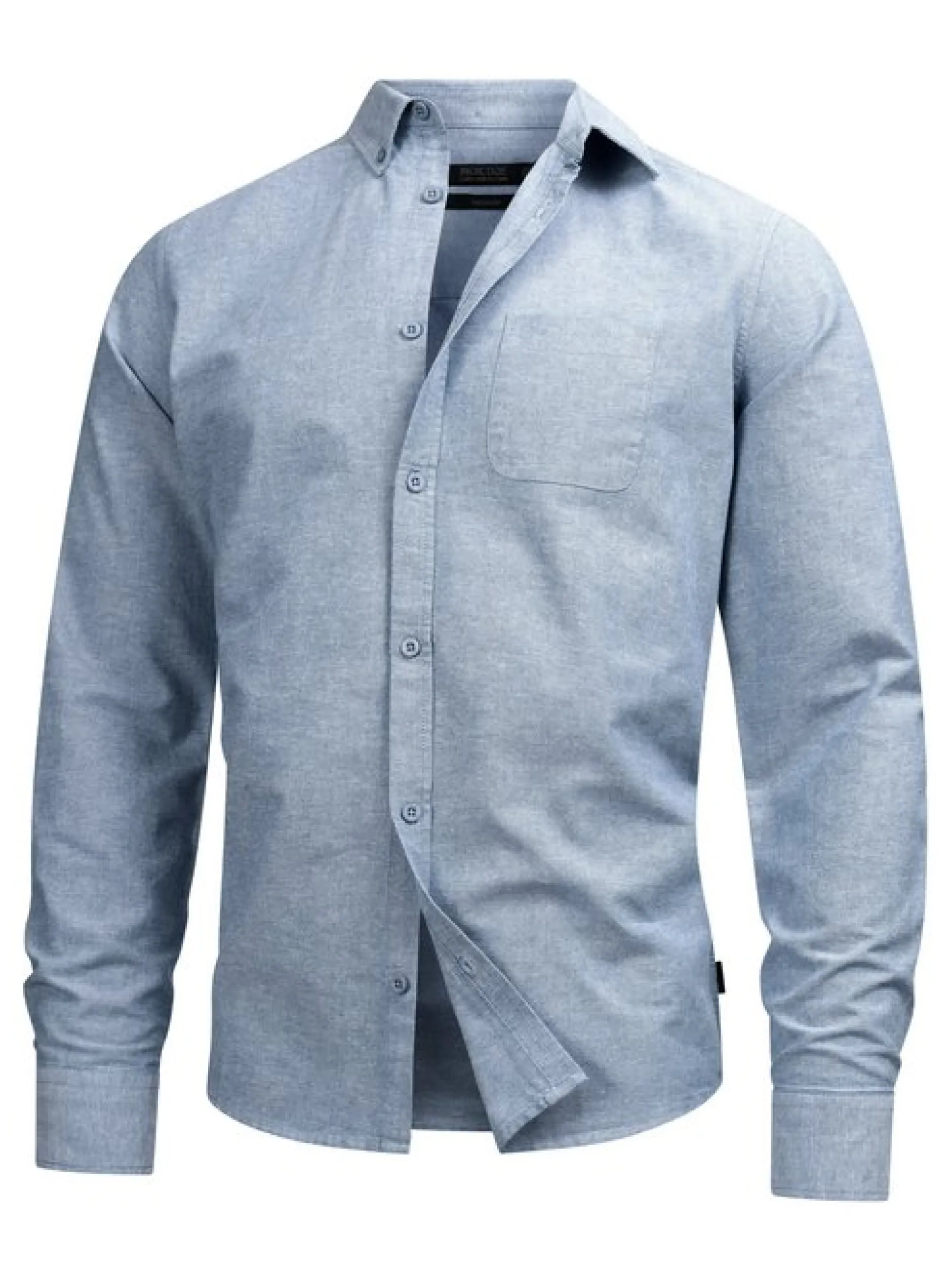 Indicode Herren Hemd Langarm - Kepner in aqua blau