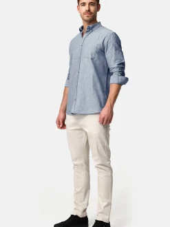Indicode Herren Hemd Langarm - Kepner in aqua blau
