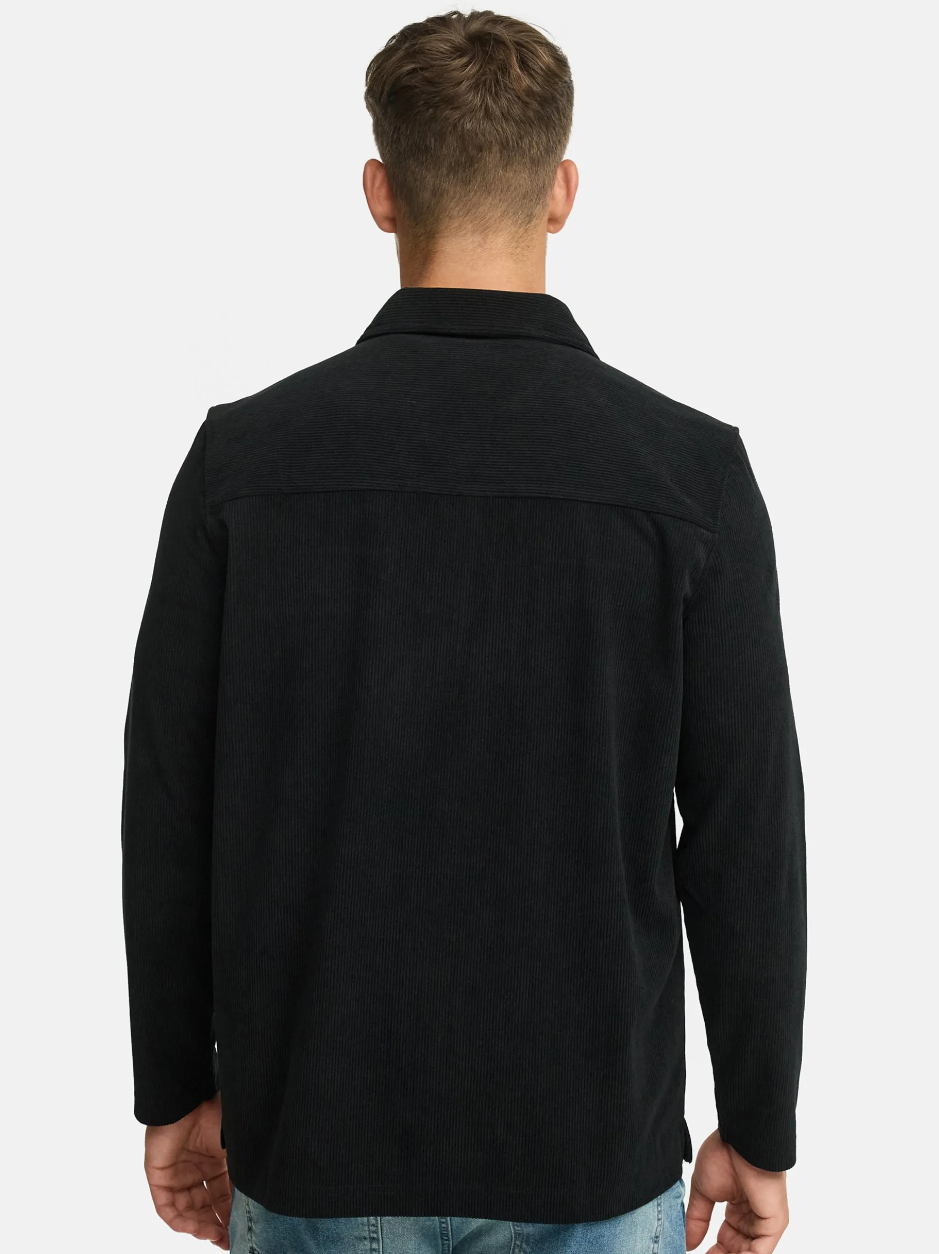 Indicode Herren Hemd Langarm - INNemoto Zip Shirt in schwarz