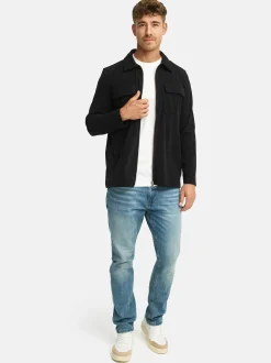 Indicode Herren Hemd Langarm - INNemoto Zip Shirt in schwarz