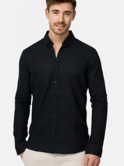 Indicode Herren Hemd Langarm - Brayden in schwarz