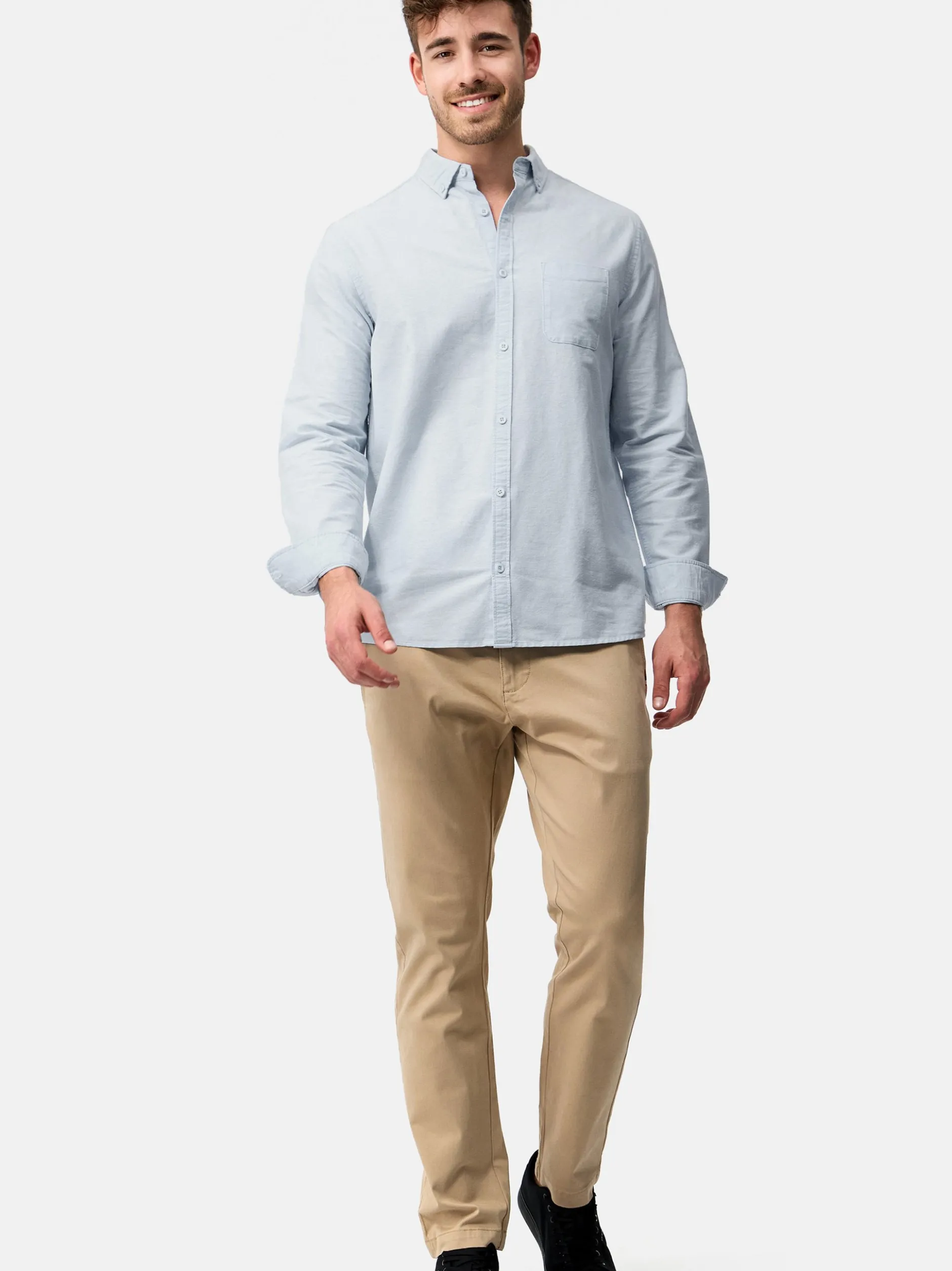Indicode Herren Hemd Langarm - Kepner in hellblau blau
