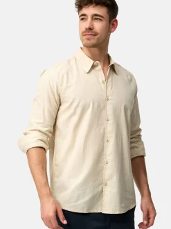 Indicode Herren Hemd Langarm - INSville in beige sand