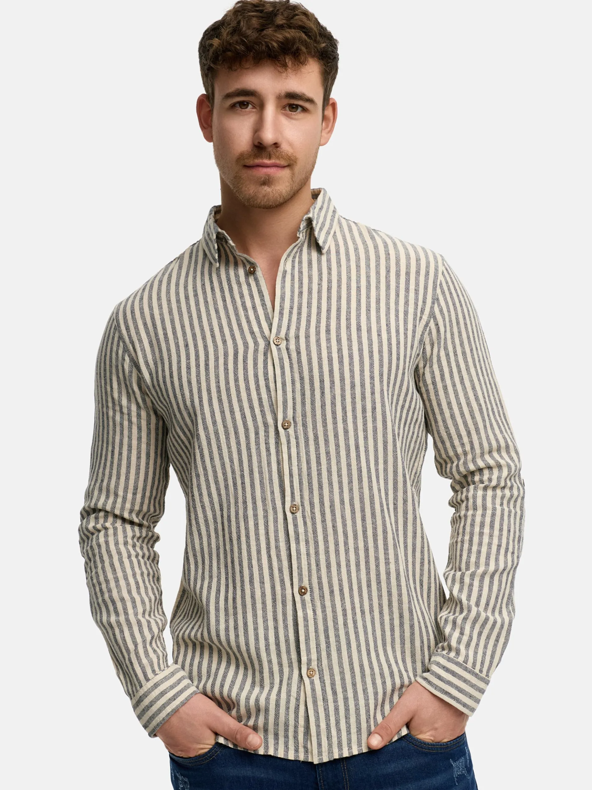 Indicode Herren Hemd Langarm - INTerra in marine