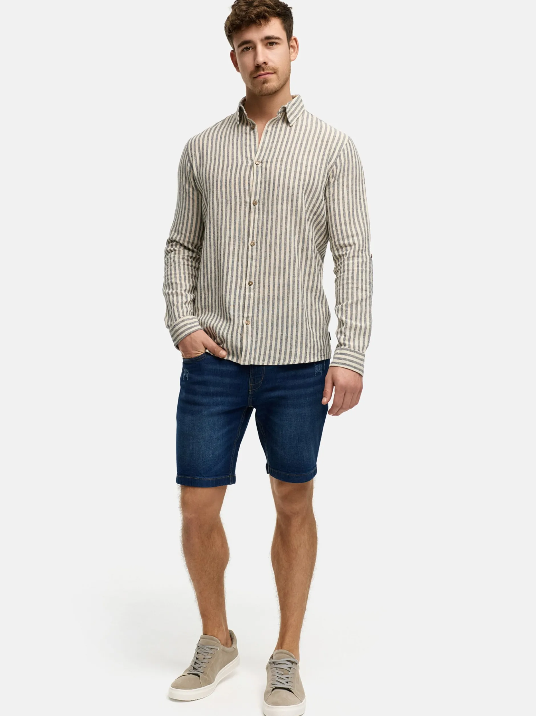 Indicode Herren Hemd Langarm - INTerra in marine