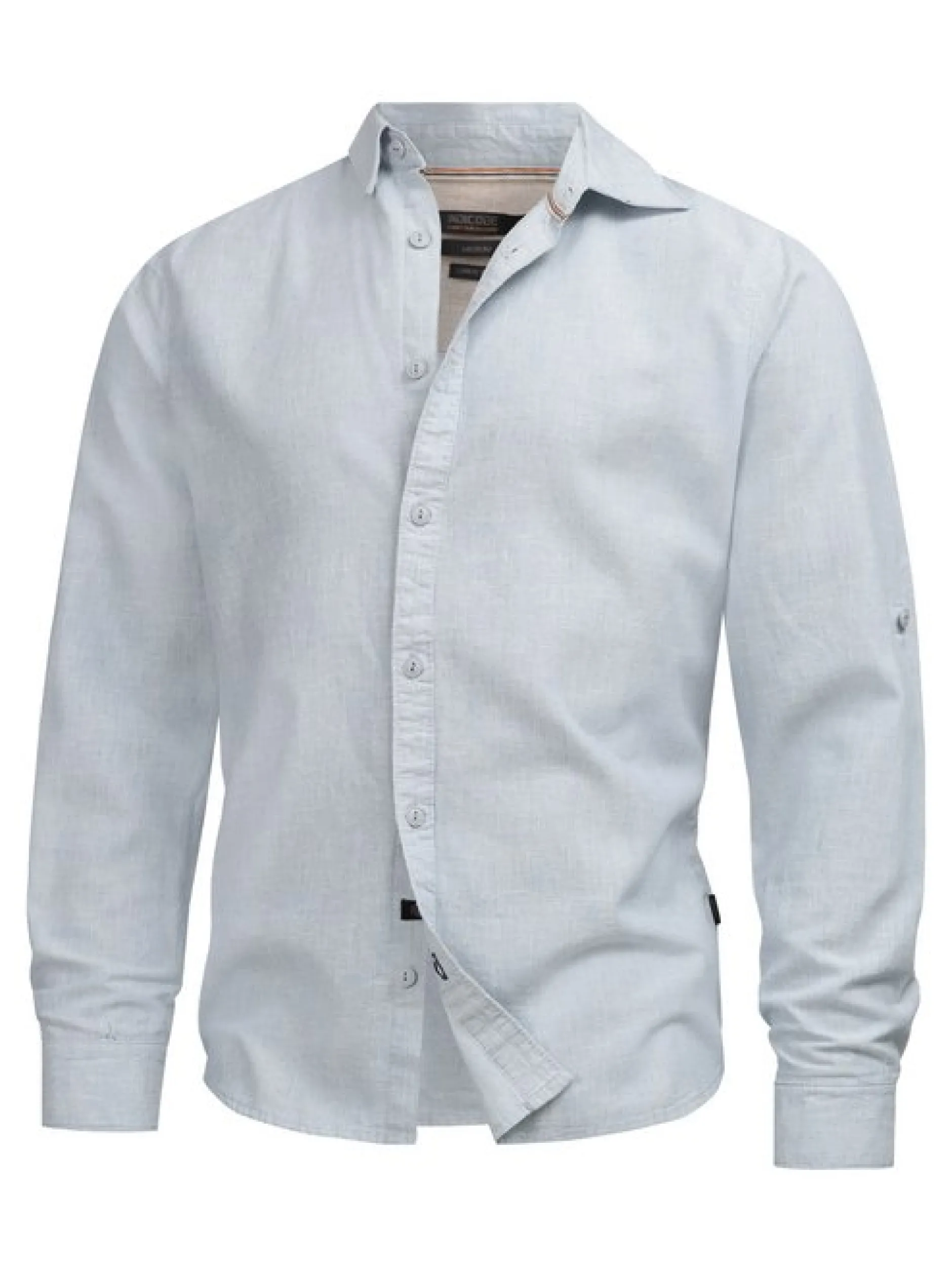 Indicode Herren Hemd Langarm - INBran in hellblau blau