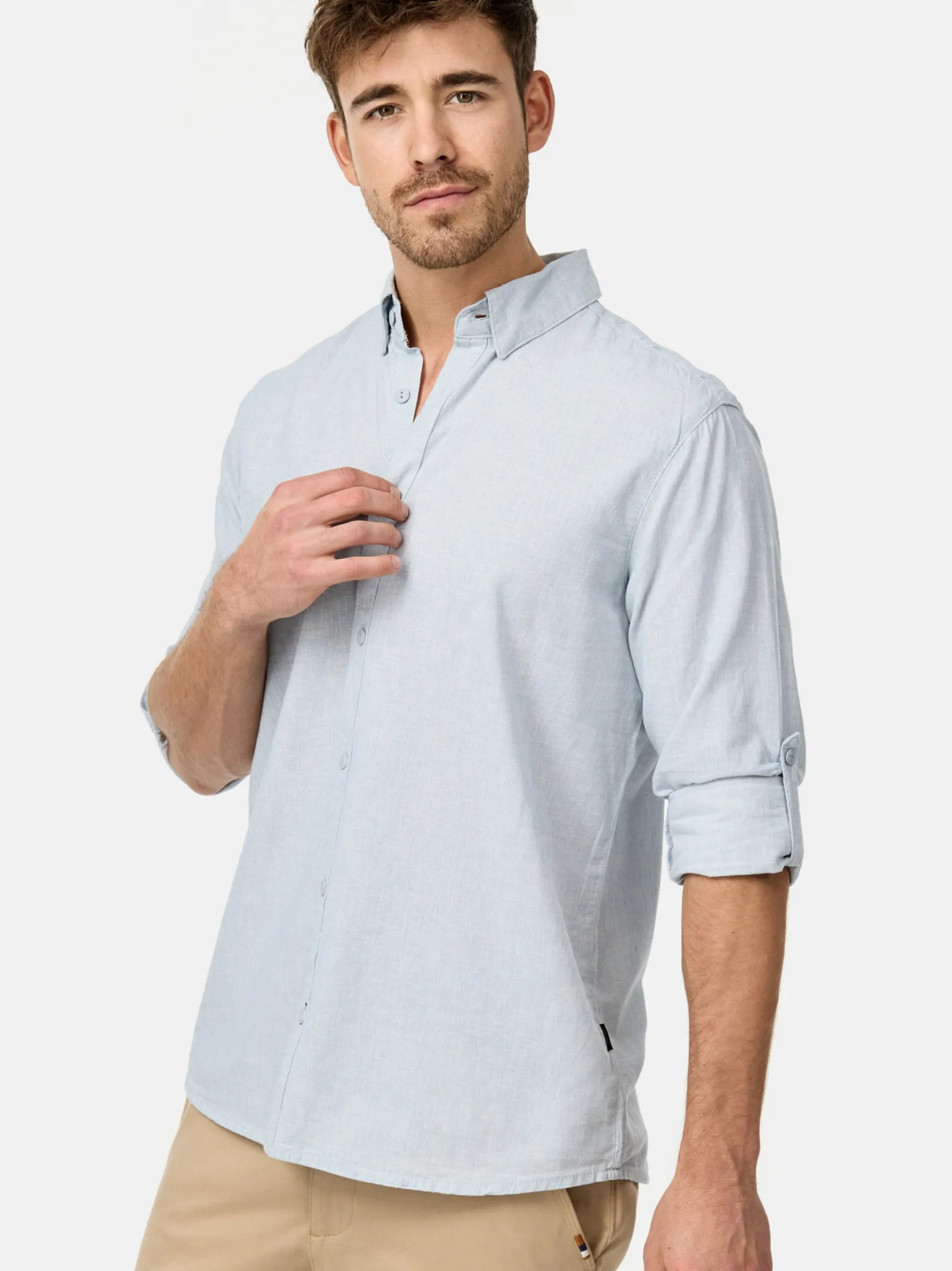 Indicode Herren Hemd Langarm - INBran in hellblau blau