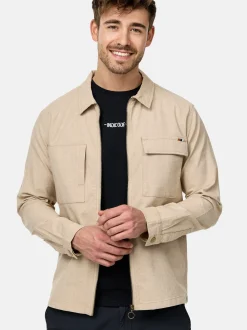 Indicode Herren Hemd Langarm - INEuron in beige sand