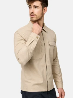 Indicode Herren Hemd Langarm - INEuron in beige sand