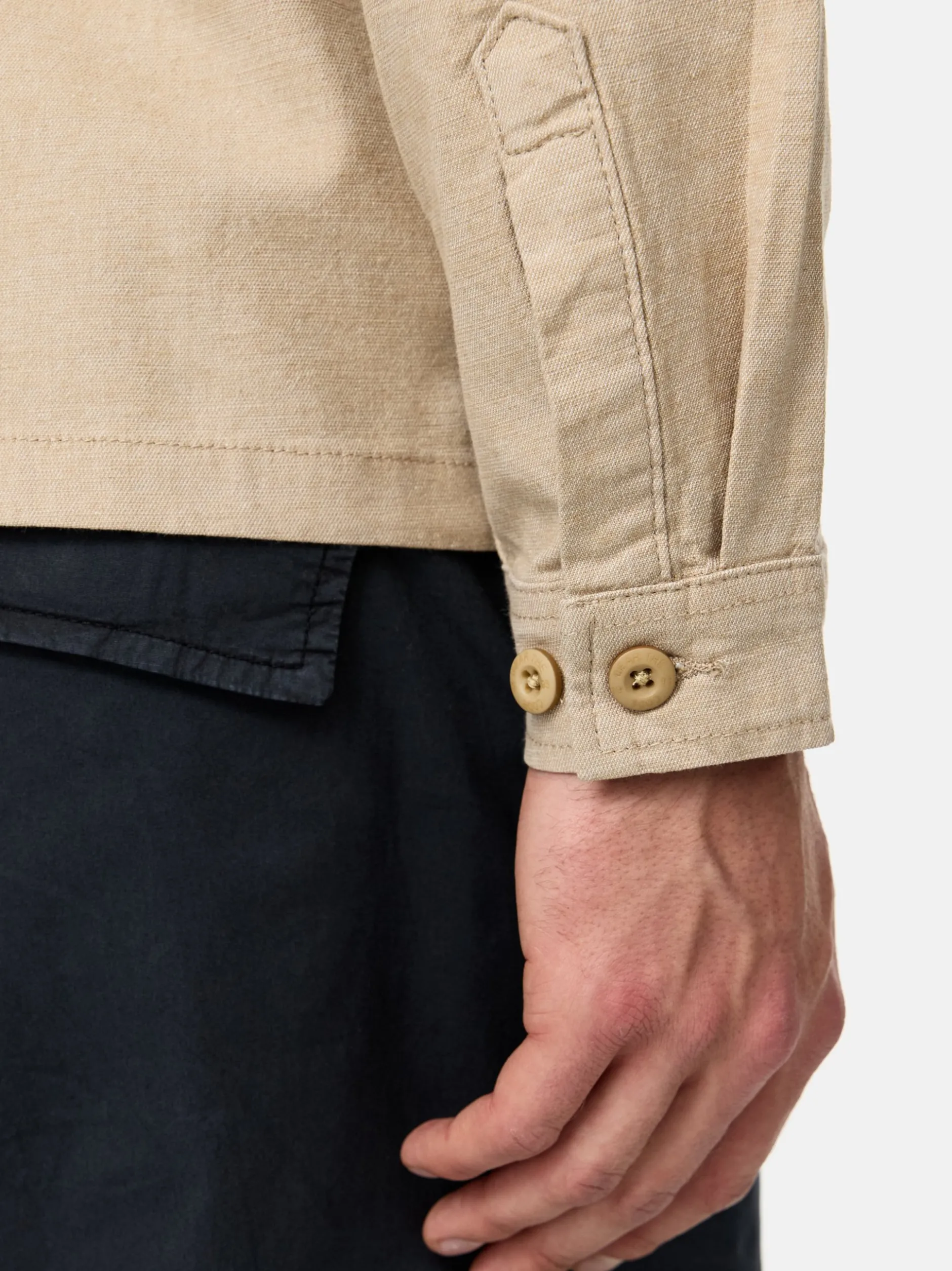 Indicode Herren Hemd Langarm - INEuron in beige sand