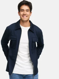 Indicode Herren Hemd Langarm - INNezzo Zip Shirt in blau