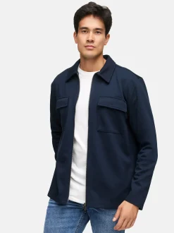 Indicode Herren Hemd Langarm - INNezzo Zip Shirt in blau