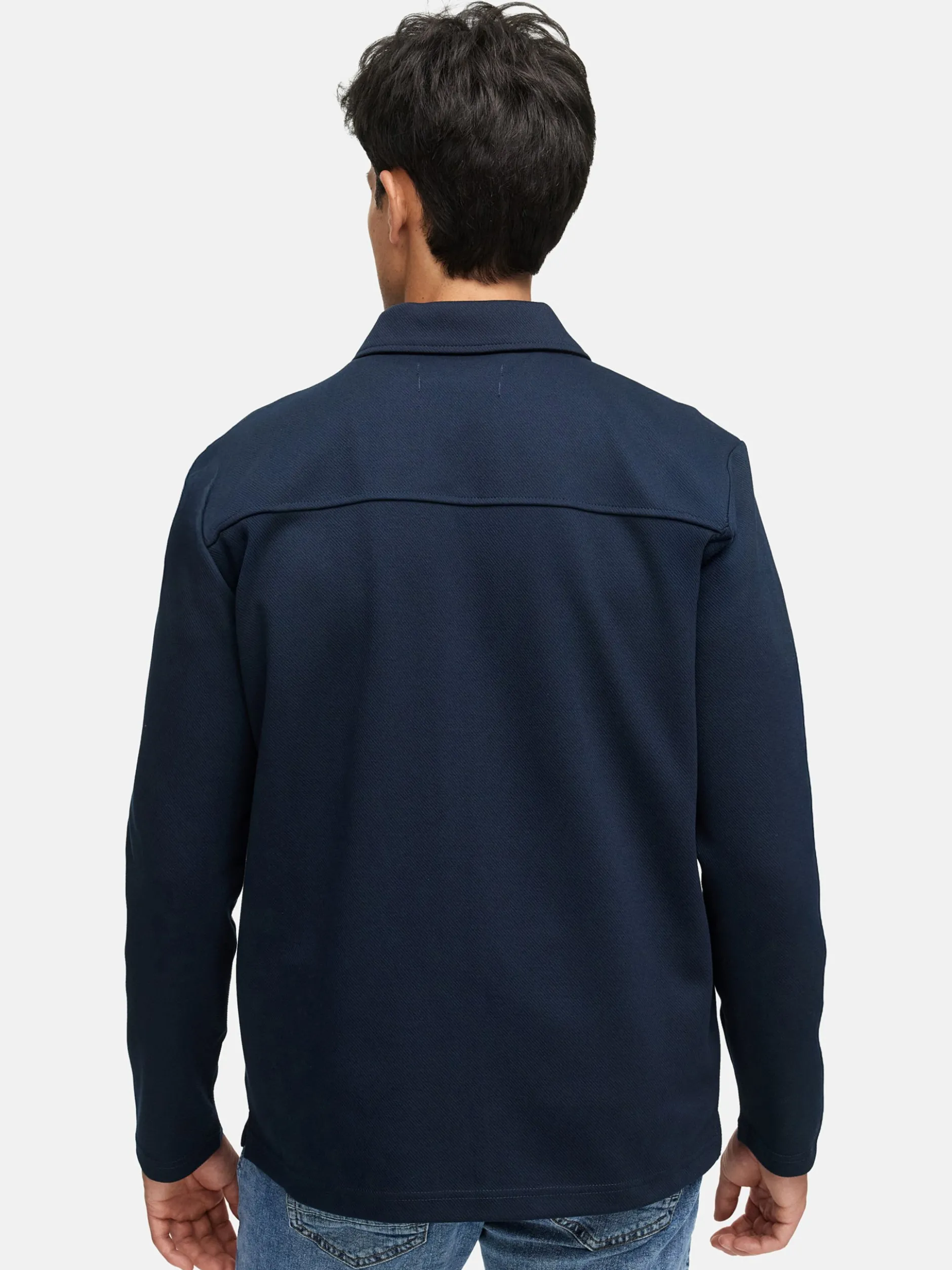 Indicode Herren Hemd Langarm - INNezzo Zip Shirt in blau