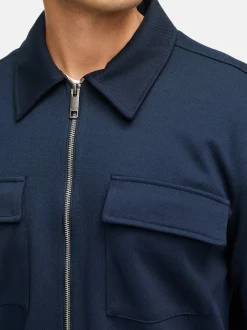 Indicode Herren Hemd Langarm - INNezzo Zip Shirt in blau