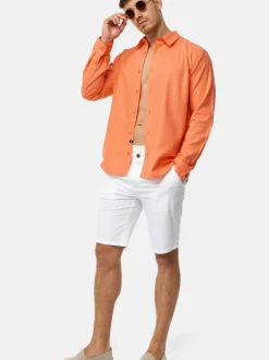 Indicode Herren Hemd Langarm - INSville in aprikot orange