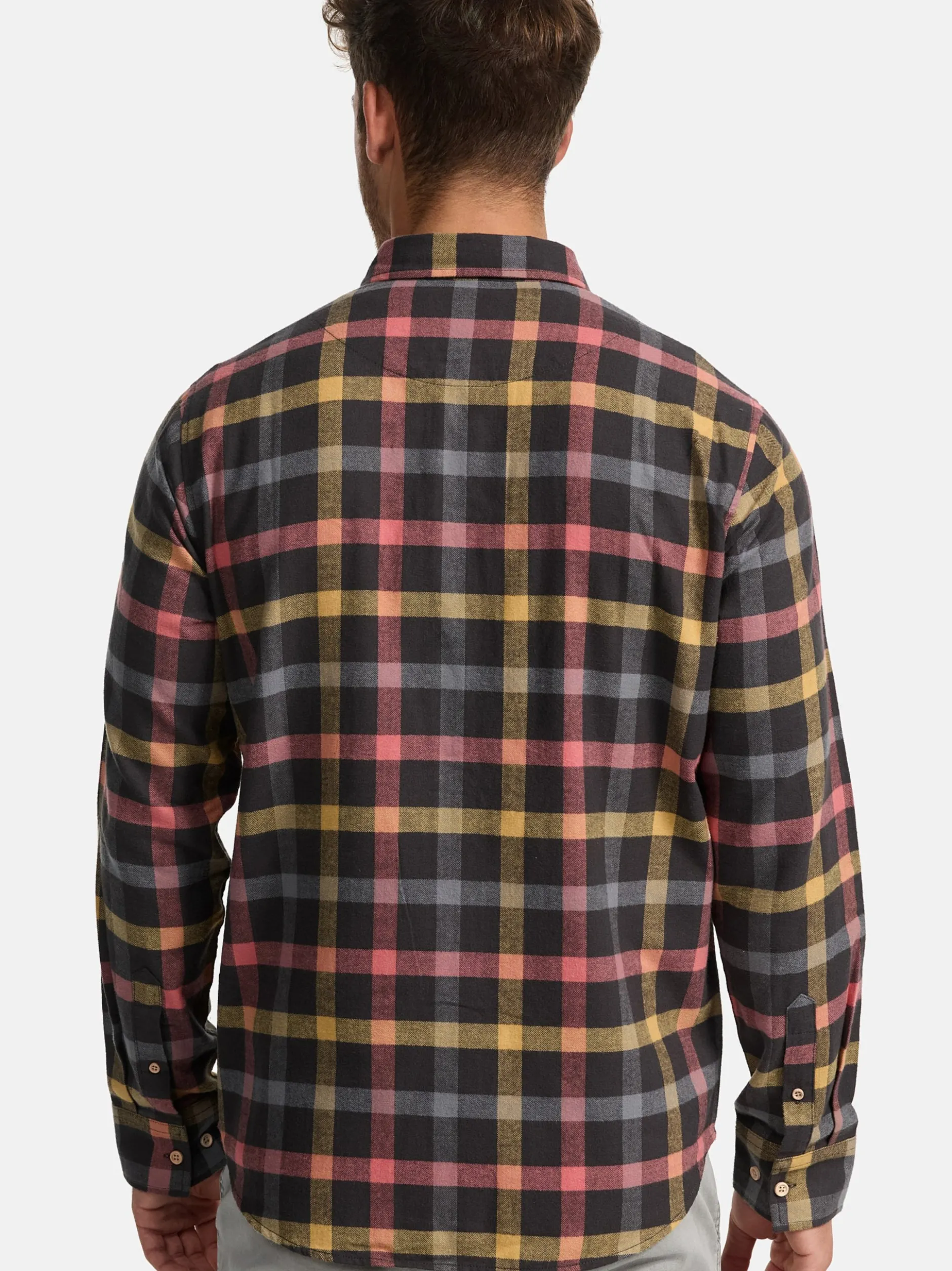 Indicode Herren Hemd Langarm - Riverside in anthrazit grau
