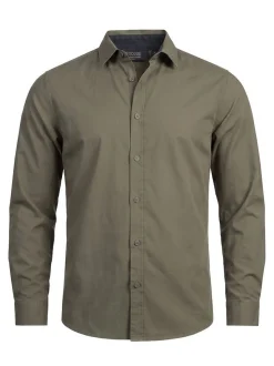 Indicode Herren Hemd Langarm - INKamby in khaki