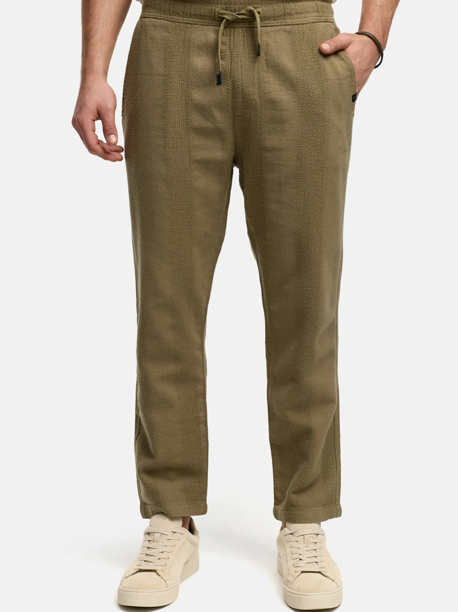 Indicode Herren Hose - INIndie in beige grün