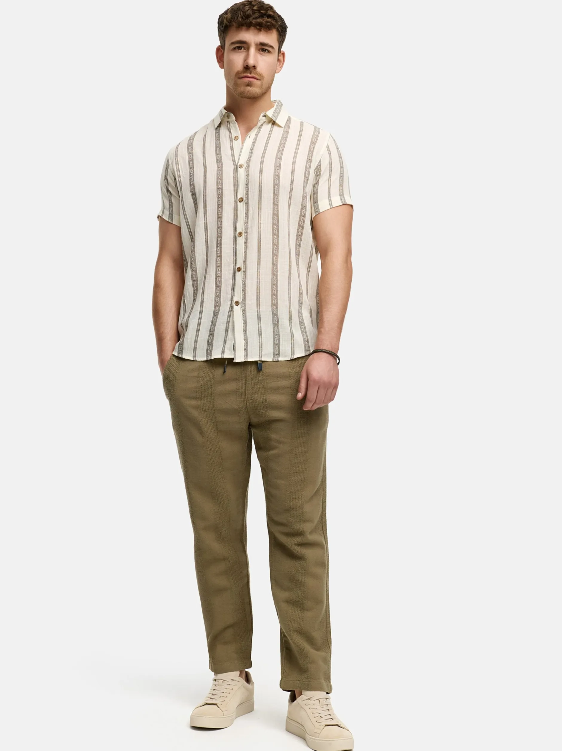 Indicode Herren Hose - INIndie in beige grün