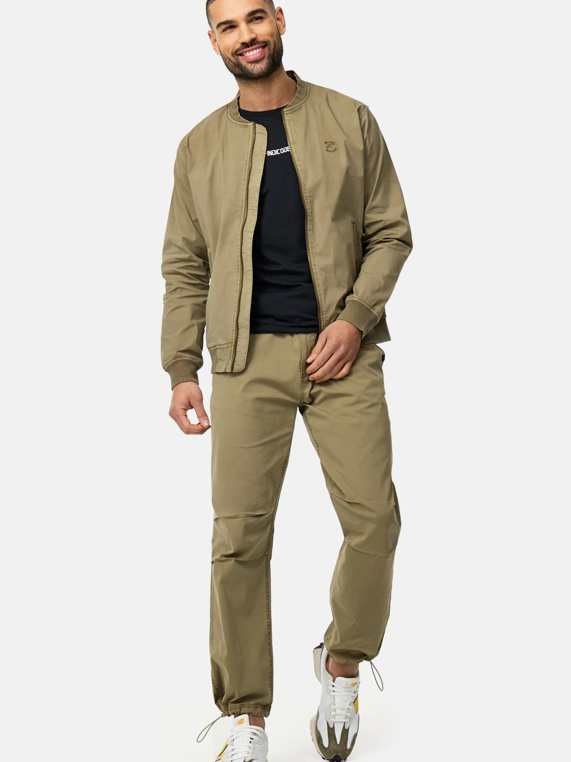 Indicode Herren Hose - INPaulino in beige grün
