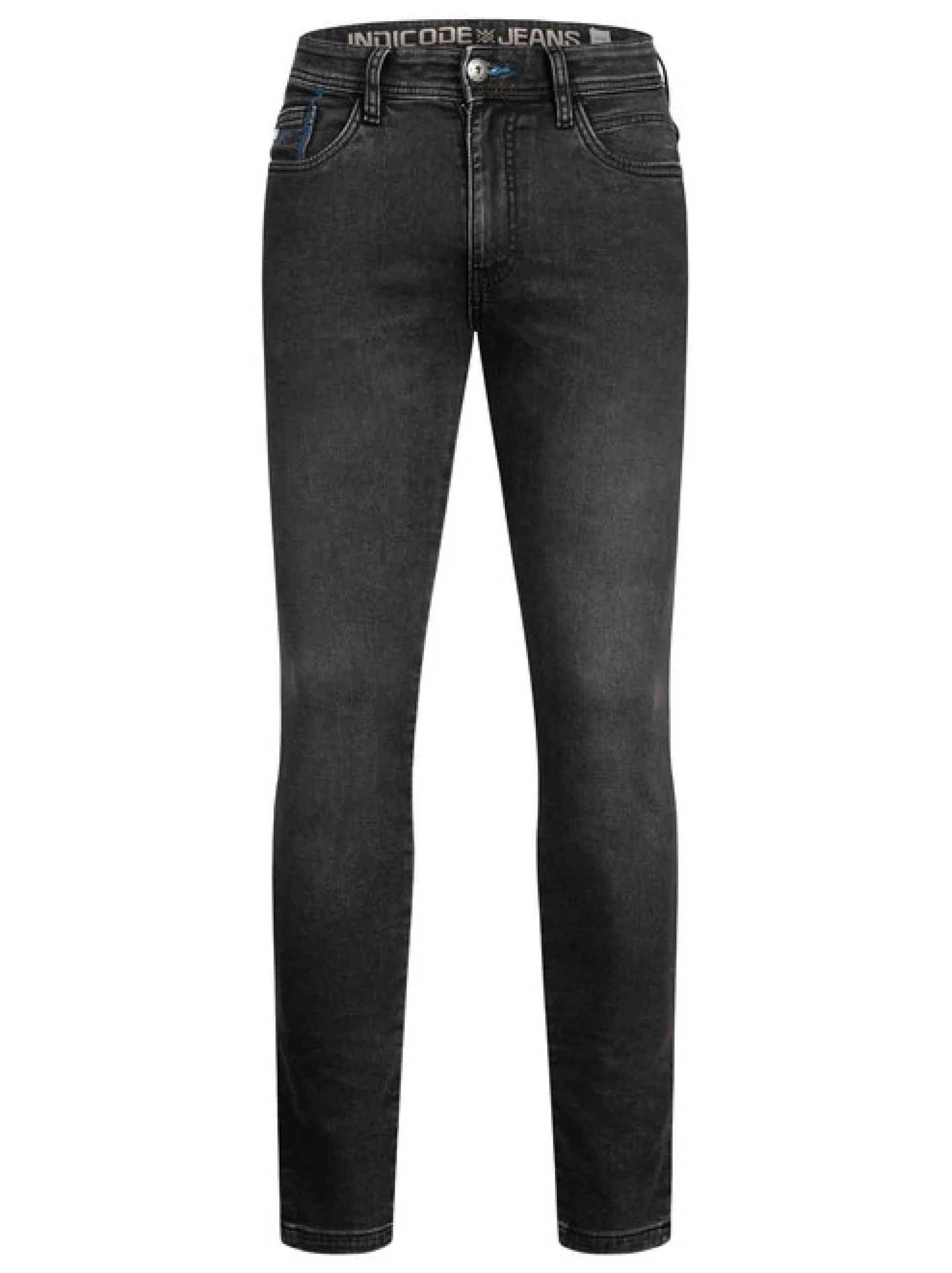 Indicode Herren Jeanshose - INCoil in schwarz fuchsia
