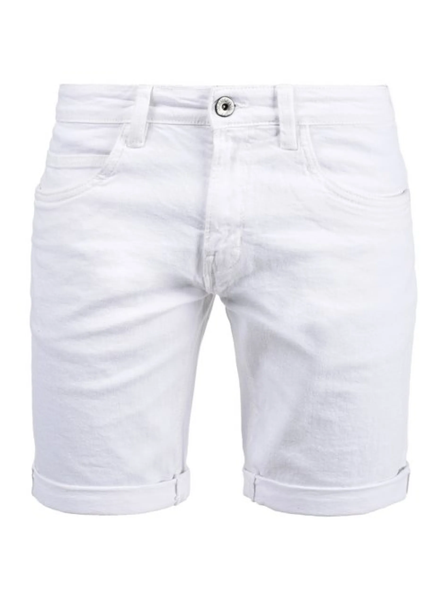 Indicode Herren Jeansshorts - IDQuentin in weiß