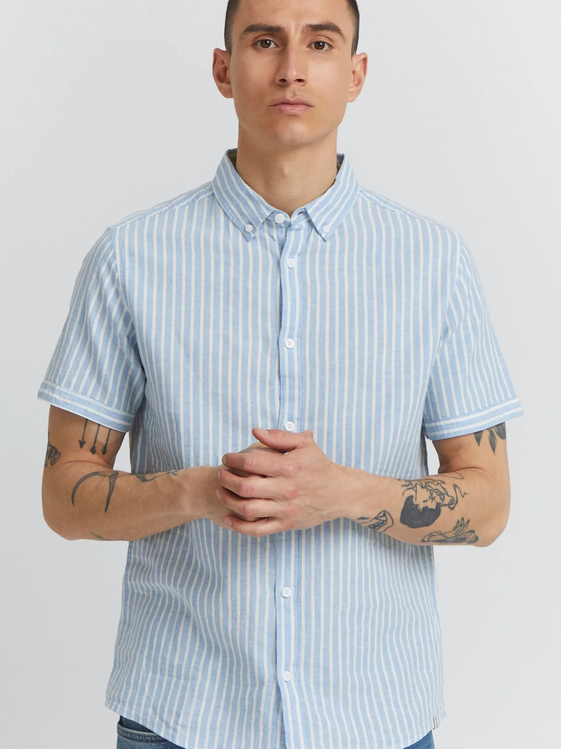 Indicode Herren Kurzarmhemd - IDHank in beige