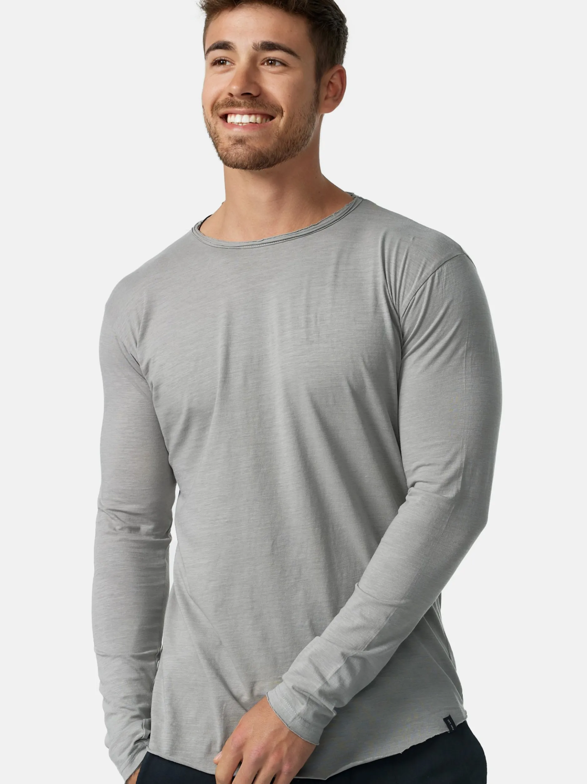 Indicode Herren Langarmshirt - Willbur Longsleeve in hellgrau grau