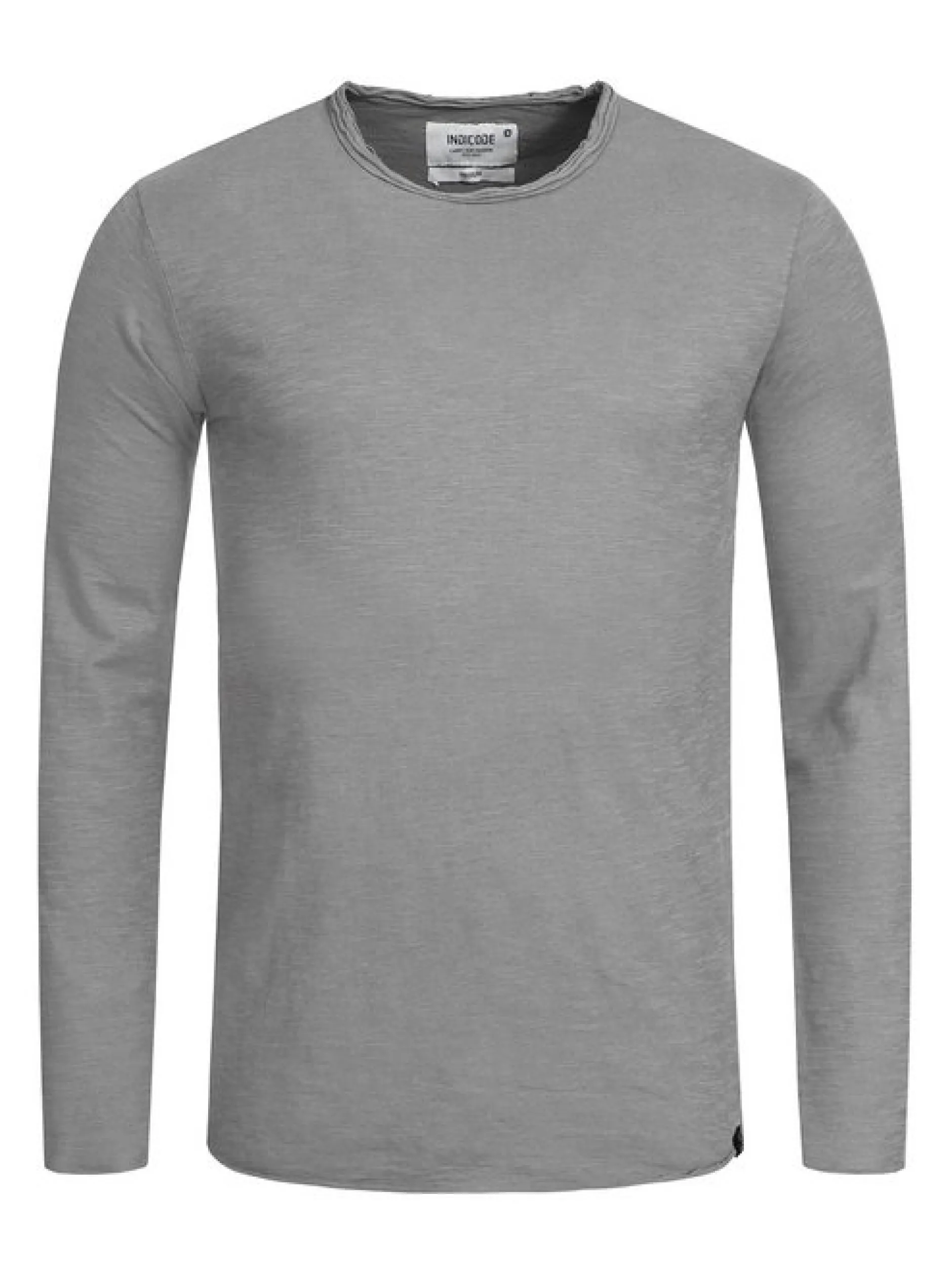 Indicode Herren Langarmshirt - Willbur Longsleeve in hellgrau grau