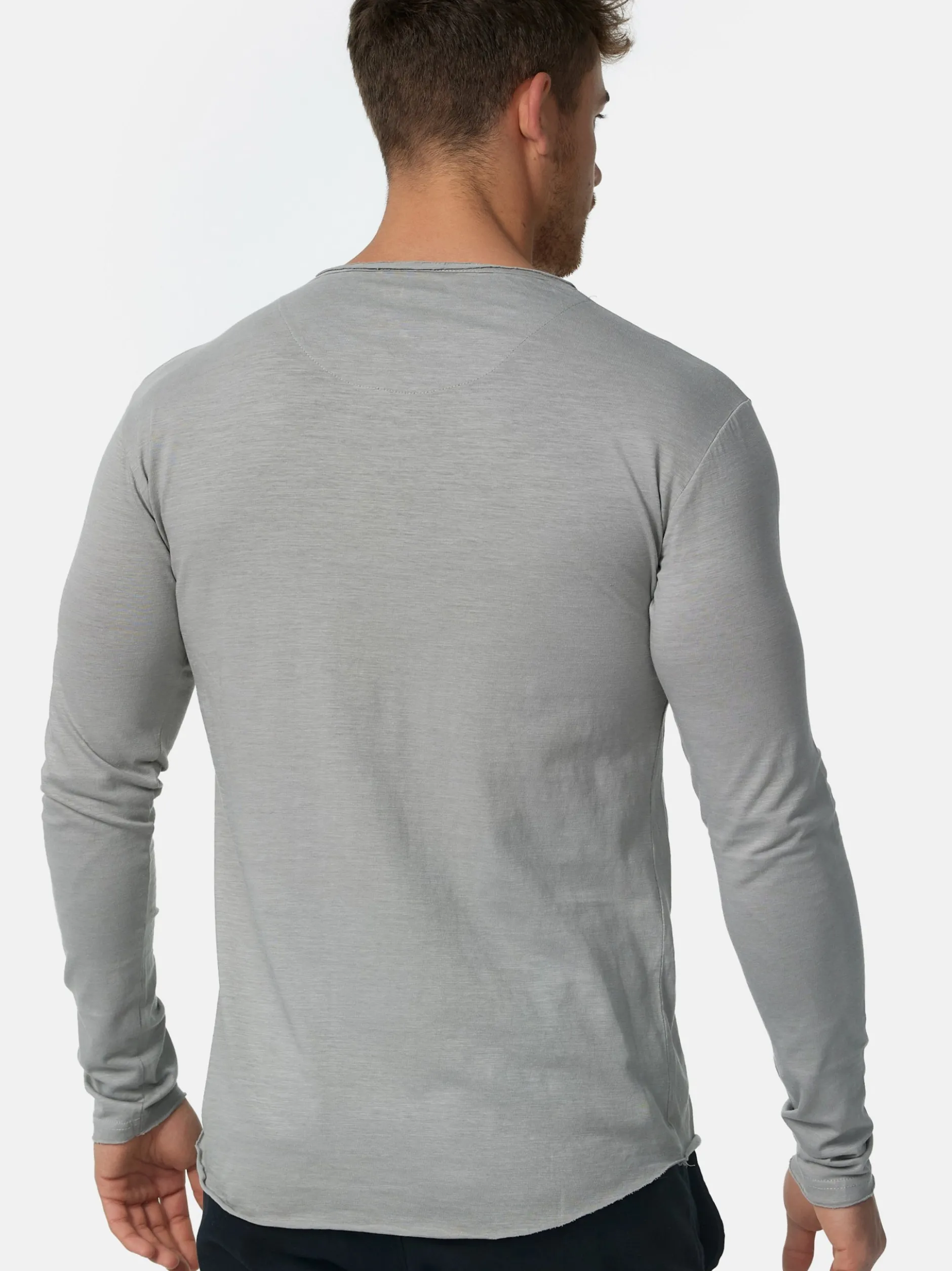 Indicode Herren Langarmshirt - Willbur Longsleeve in hellgrau grau