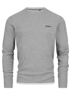 Indicode Herren Langarmshirt - INSigfinn in hellgrau grau