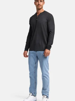 Indicode Herren Langarmshirt - INKilsone in schwarz