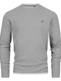 Indicode Herren Langarmshirt - INValwald in hellgrau grau