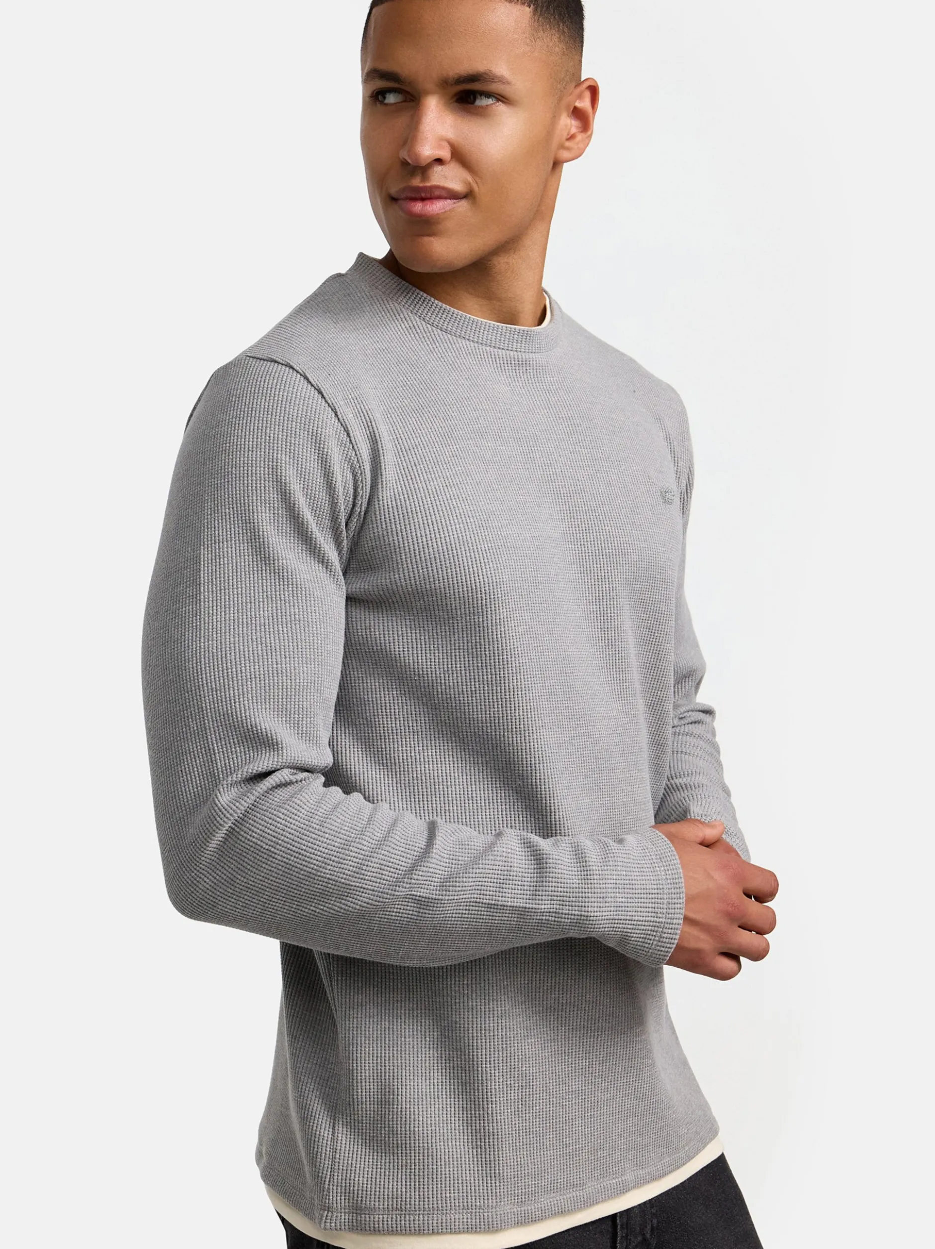 Indicode Herren Langarmshirt - INValwald in hellgrau grau