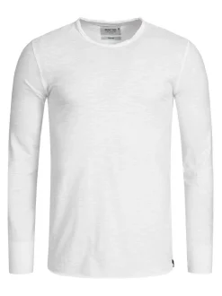 Indicode Herren Langarmshirt - Willbur Longsleeve in weiß