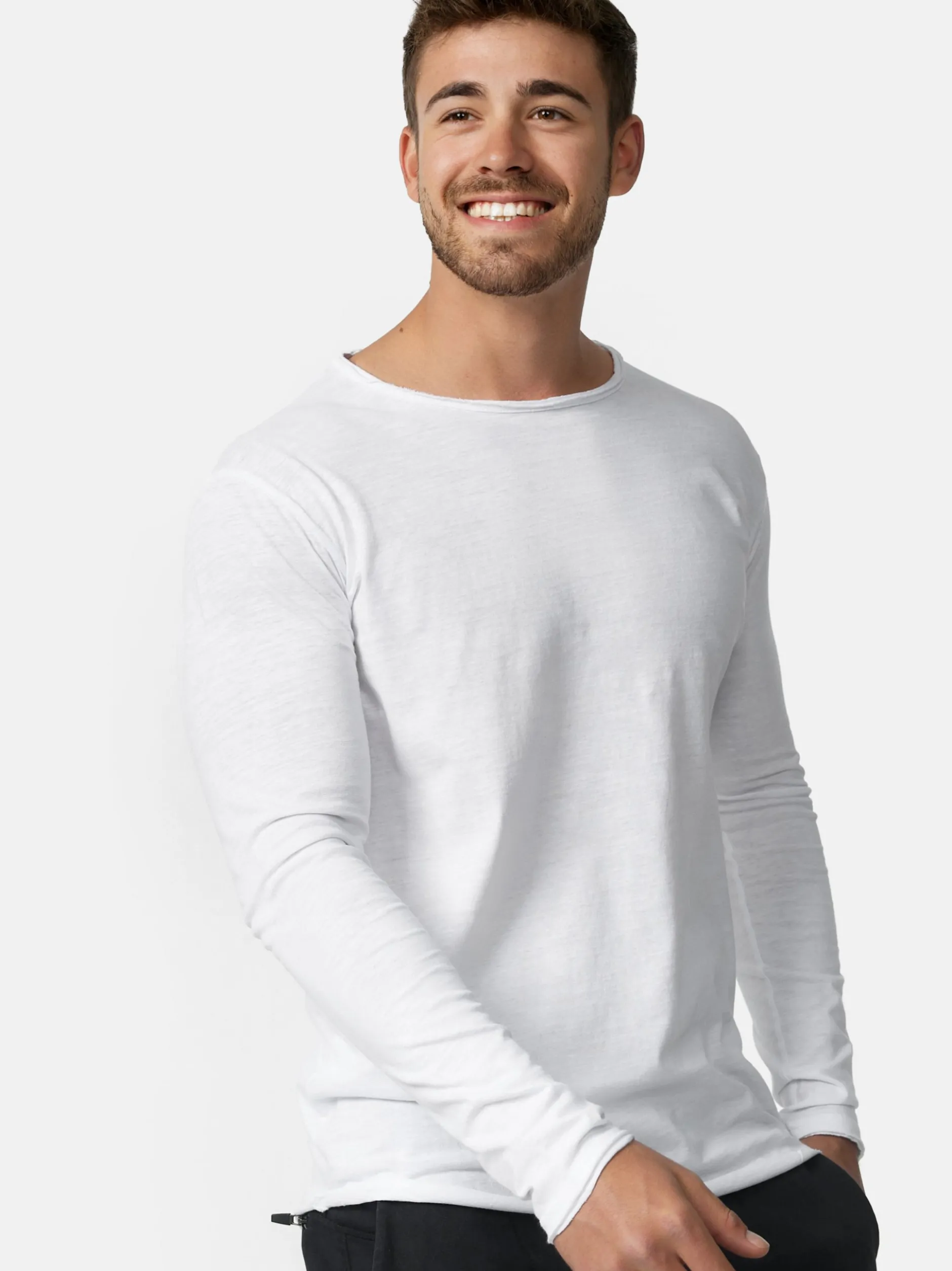 Indicode Herren Langarmshirt - Willbur Longsleeve in weiß