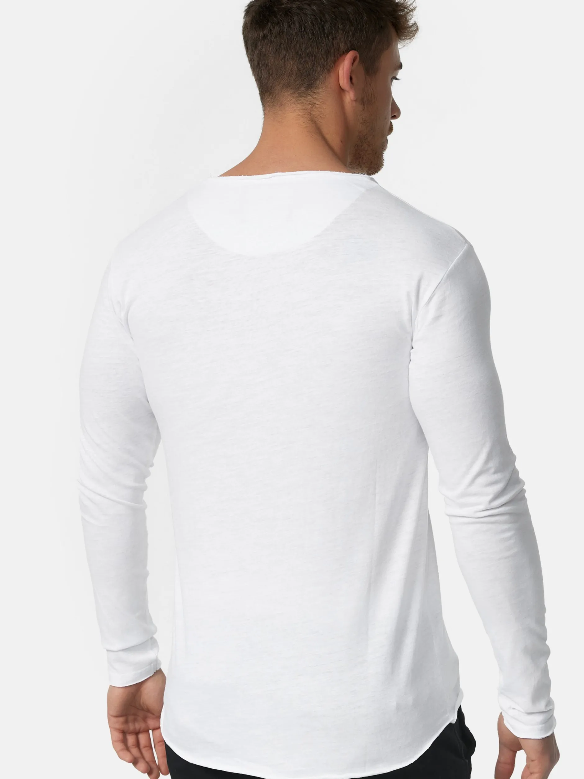 Indicode Herren Langarmshirt - Willbur Longsleeve in weiß