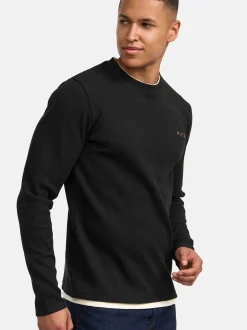 Indicode Herren Langarmshirt - INSigfinn in schwarz