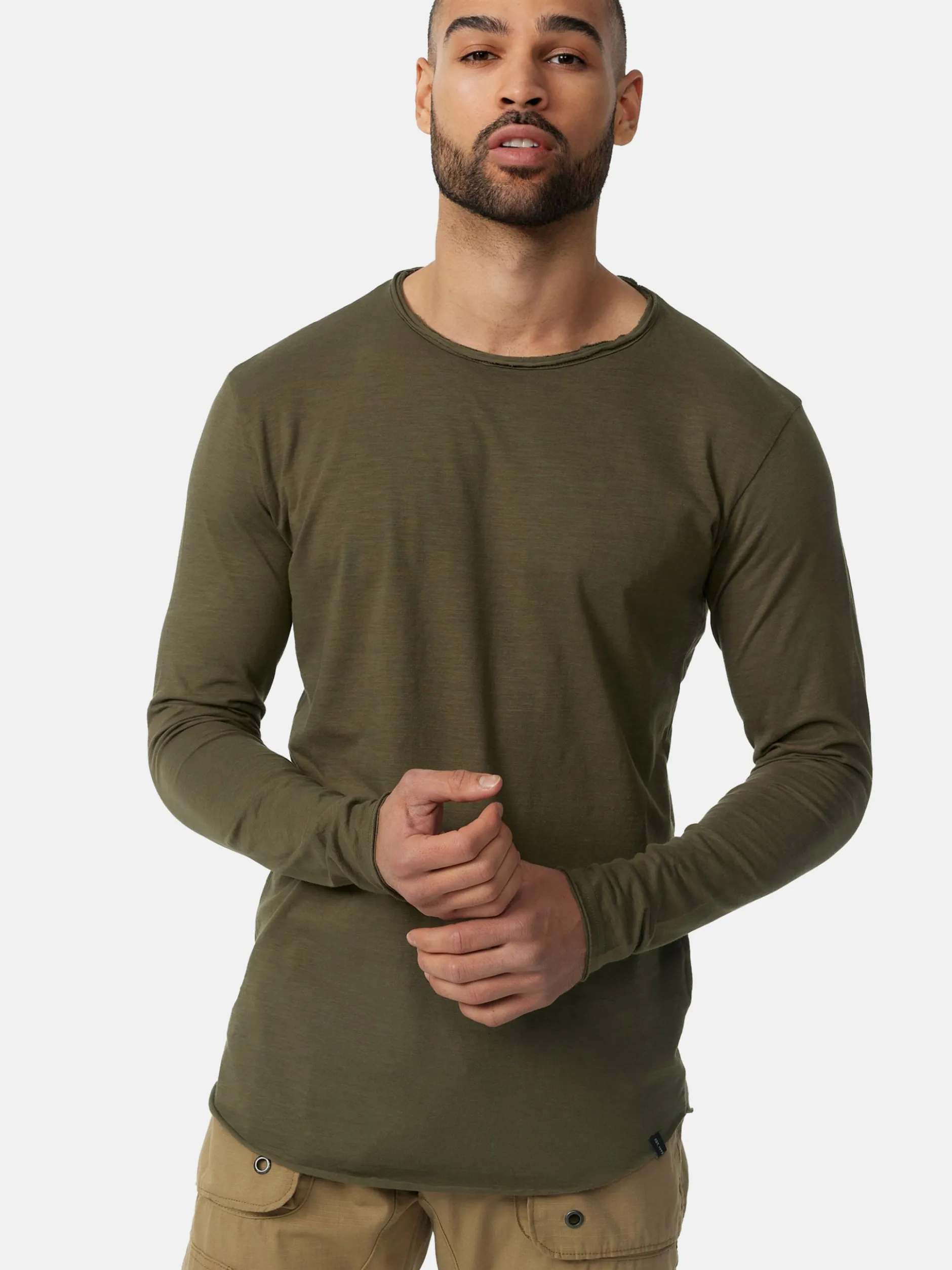 Indicode Herren Langarmshirt - Willbur Longsleeve in khaki