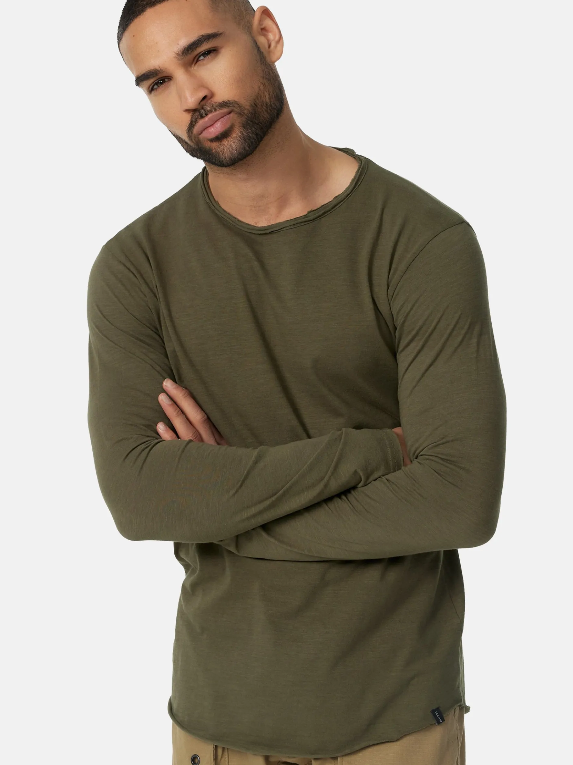 Indicode Herren Langarmshirt - Willbur Longsleeve in khaki