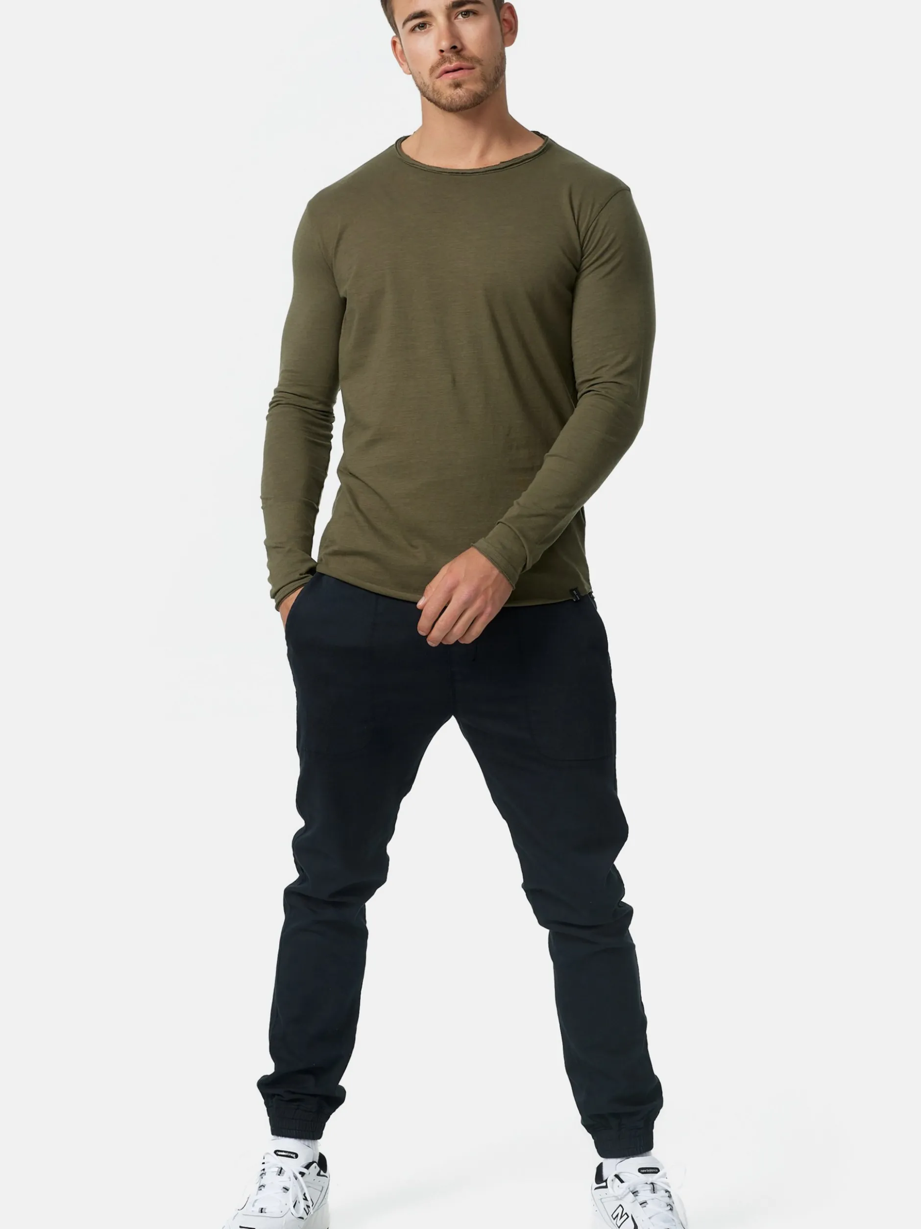 Indicode Herren Langarmshirt - Willbur Longsleeve in khaki