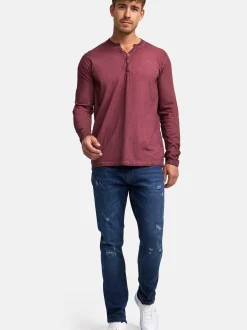 Indicode Herren Langarmshirt - INKilsone in rot