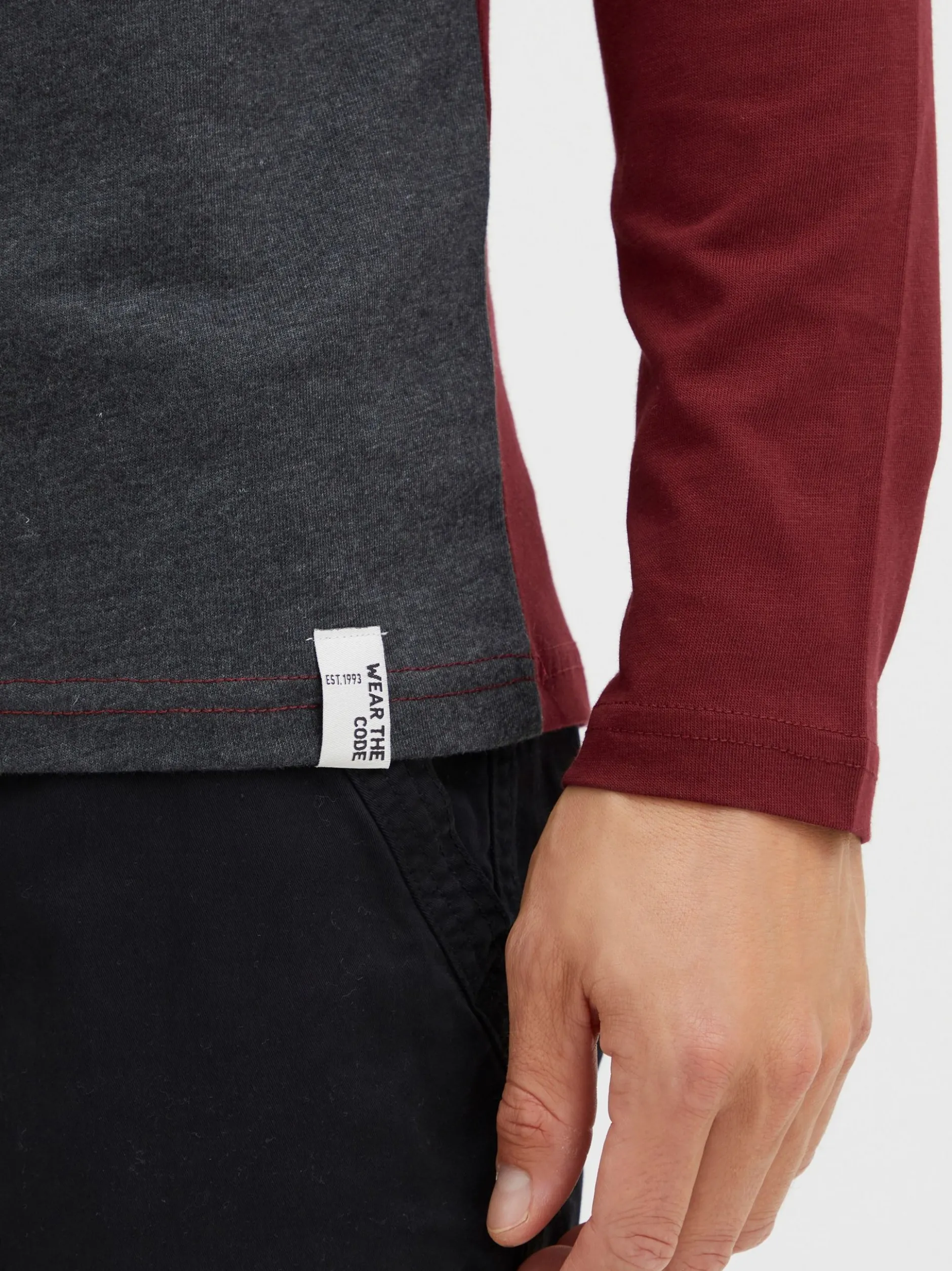 Indicode Herren Langarmshirt - IDMatheo in bordeaux