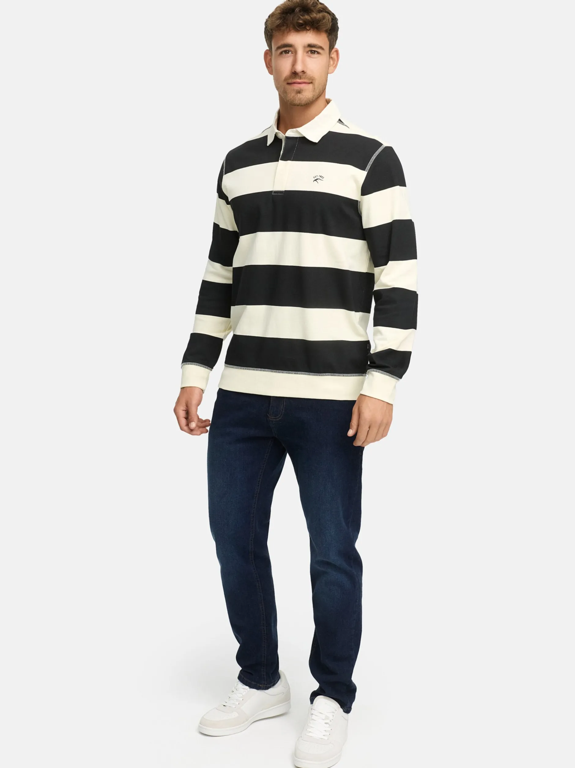 Indicode Herren Langarmshirt - INDinaro in schwarz mehrfarbig