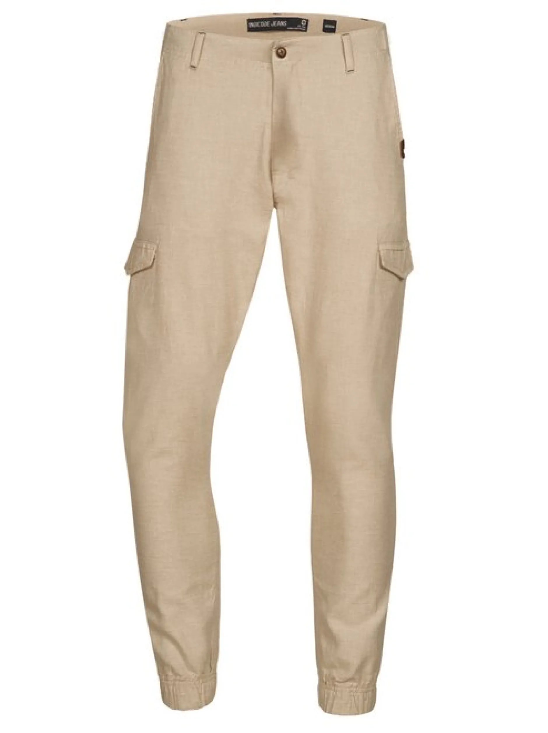 Indicode Herren Leinenhose - Booth in beige sand