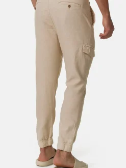 Indicode Herren Leinenhose - Booth in beige sand