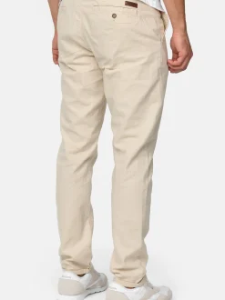 Indicode Herren Leinenhose - Haverfield in beige sand
